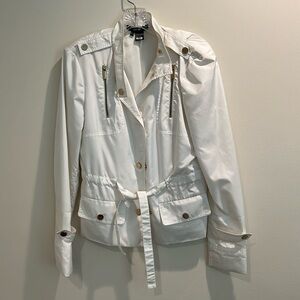 White polyester ladies jacket